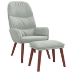 vidaXL Relaxsessel mit Hocker Hellgrau Samt