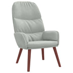 vidaXL Relaxsessel mit Hocker Hellgrau Samt