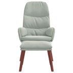 vidaXL Relaxsessel mit Hocker Hellgrau Samt
