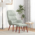 vidaXL Relaxsessel mit Hocker Hellgrau Samt