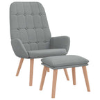 vidaXL Relaxsessel mit Hocker Hellgrau Stoff