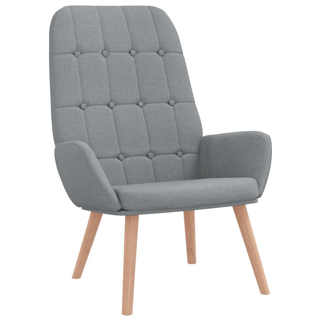 vidaXL Relaxsessel mit Hocker Hellgrau Stoff