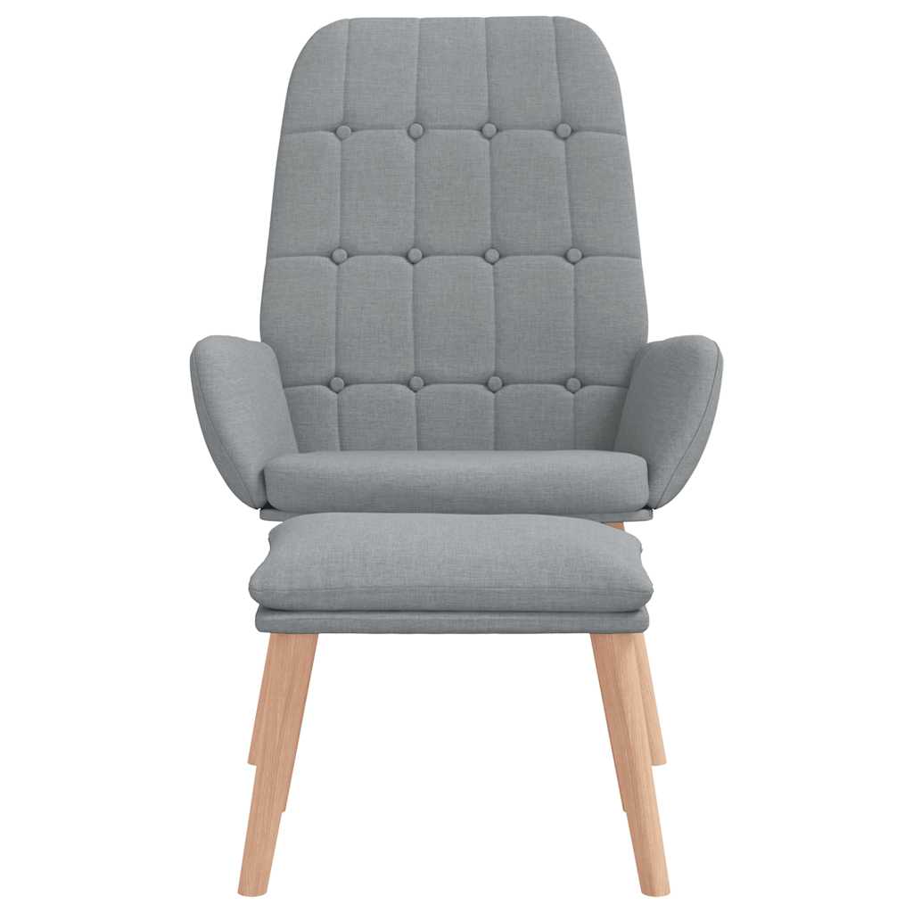 vidaXL Relaxsessel mit Hocker Hellgrau Stoff
