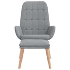 vidaXL Relaxsessel mit Hocker Hellgrau Stoff