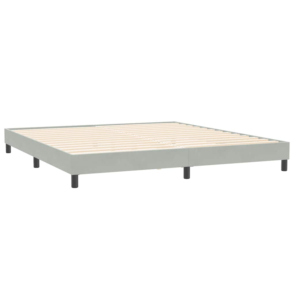 vidaXL Boxspringbett mit Matratzen Hellgrau 180x210 cm Samt