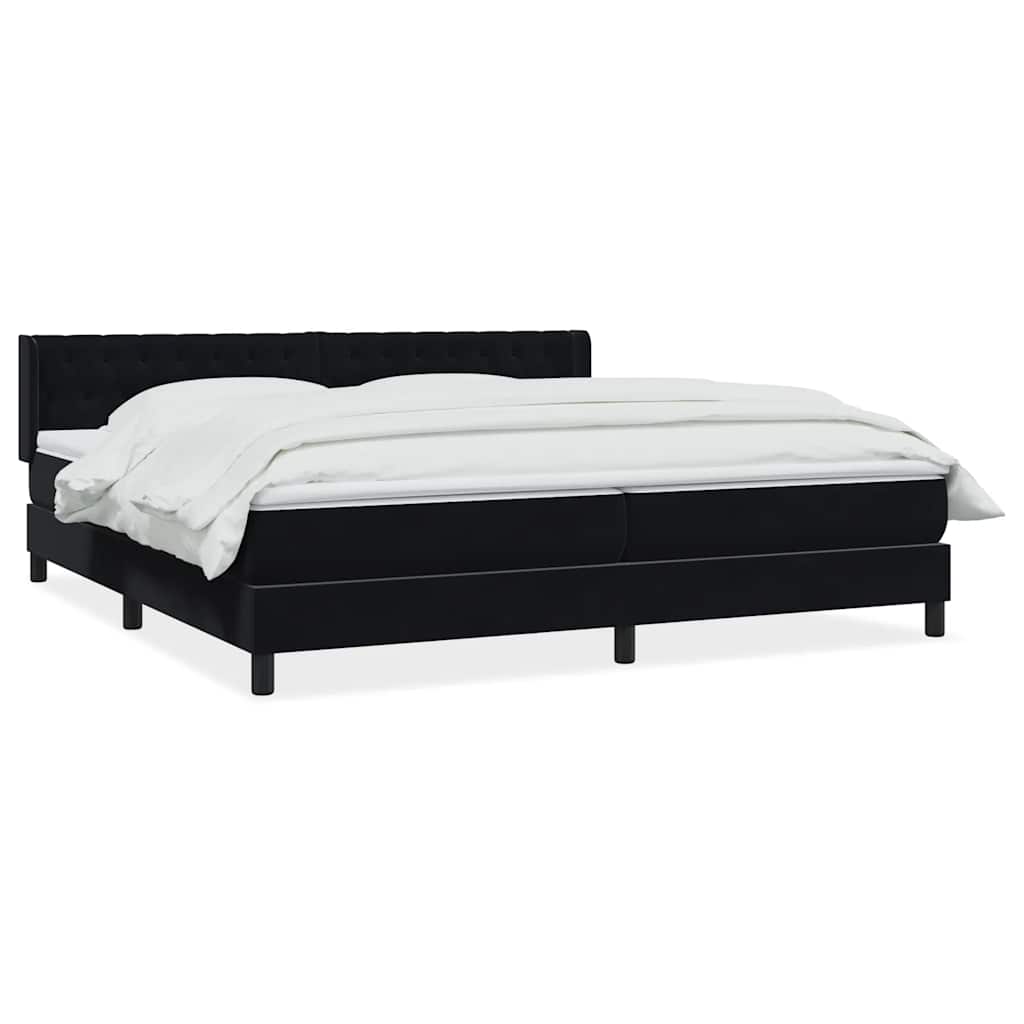 vidaXL Boxspringbett mit Matratze Schwarz 200x220 cm Samt