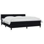 vidaXL Boxspringbett mit Matratze Schwarz 200x220 cm Samt