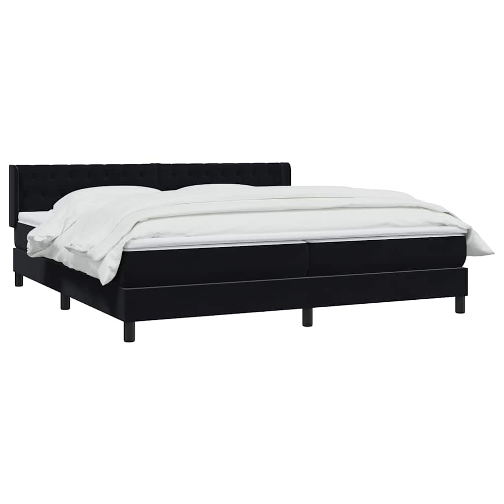 vidaXL Boxspringbett mit Matratze Schwarz 200x220 cm Samt
