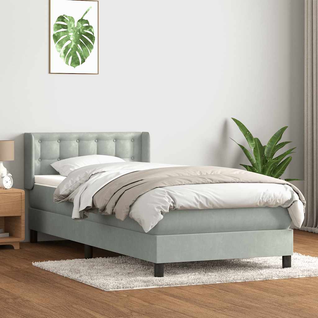 vidaXL Boxspringbett mit Matratze Schwarz 200x220 cm Samt