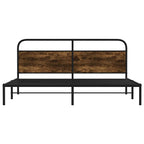 vidaXL Metallbett ohne Matratze Räuchereiche 180x200 cm