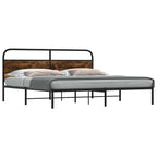 vidaXL Metallbett ohne Matratze Räuchereiche 180x200 cm