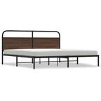 vidaXL Metallbett ohne Matratze Braun Eichen-Optik 180x200 cm