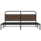 vidaXL Metallbett ohne Matratze Braun Eichen-Optik 180x200 cm