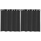 vidaXL Voile Vorhänge mit Ösen 2 Stk. Schwarz 140x140 cm