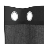 vidaXL Voile Vorhänge mit Ösen 2 Stk. Schwarz 140x140 cm