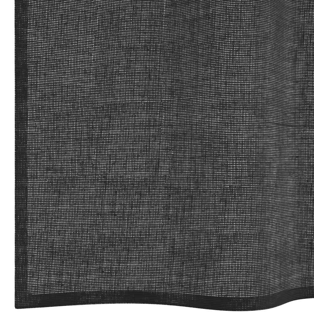 vidaXL Voile Vorhänge mit Ösen 2 Stk. Schwarz 140x140 cm