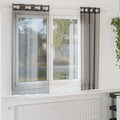 vidaXL Voile Vorhänge mit Ösen 2 Stk. Schwarz 140x140 cm