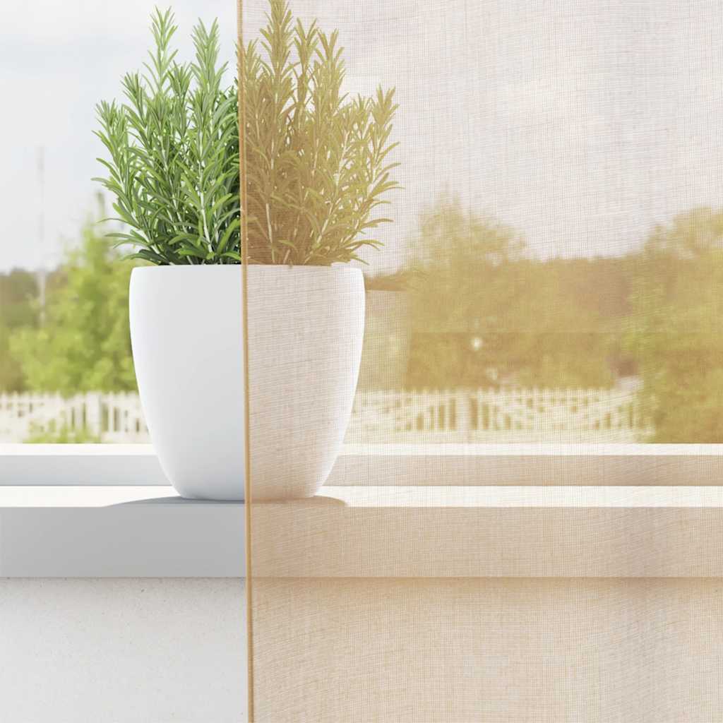 vidaXL Voile Vorhänge mit Ösen 2 Stk. Sandfarbe