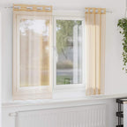 vidaXL Voile Vorhänge mit Ösen 2 Stk. Sandfarbe