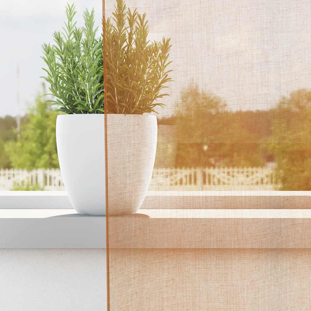 vidaXL Voile Vorhänge mit Ösen 2 Stk. Terrakotta