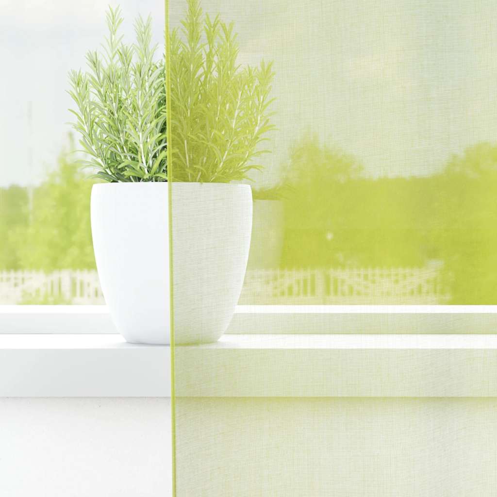 vidaXL Voile Vorhänge mit Stangentaschen 2 Stk. Apfelgrün