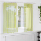 vidaXL Voile Vorhänge mit Stangentaschen 2 Stk. Apfelgrün