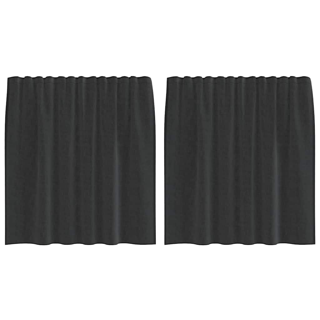 vidaXL Voile Vorhänge mit Stangentaschen 2 Stk. Schwarz