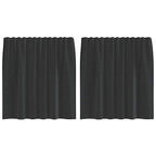 vidaXL Voile Vorhänge mit Stangentaschen 2 Stk. Schwarz