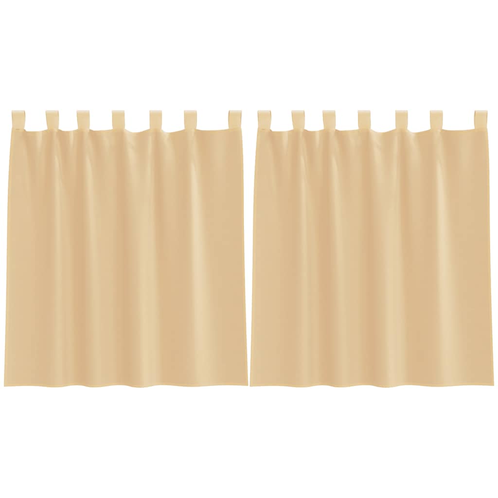 vidaXL Voile Vorhänge mit Stangentaschen 2 Stk. Sandfarbe