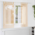 vidaXL Voile Vorhänge mit Stangentaschen 2 Stk. Sandfarbe