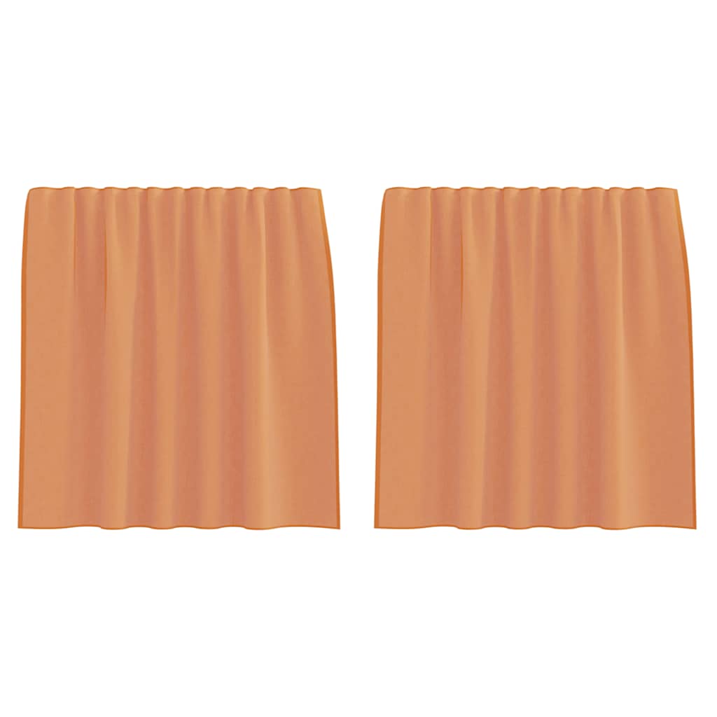 vidaXL Voile Vorhänge mit Stangentaschen 2 Stk. Terrakotta
