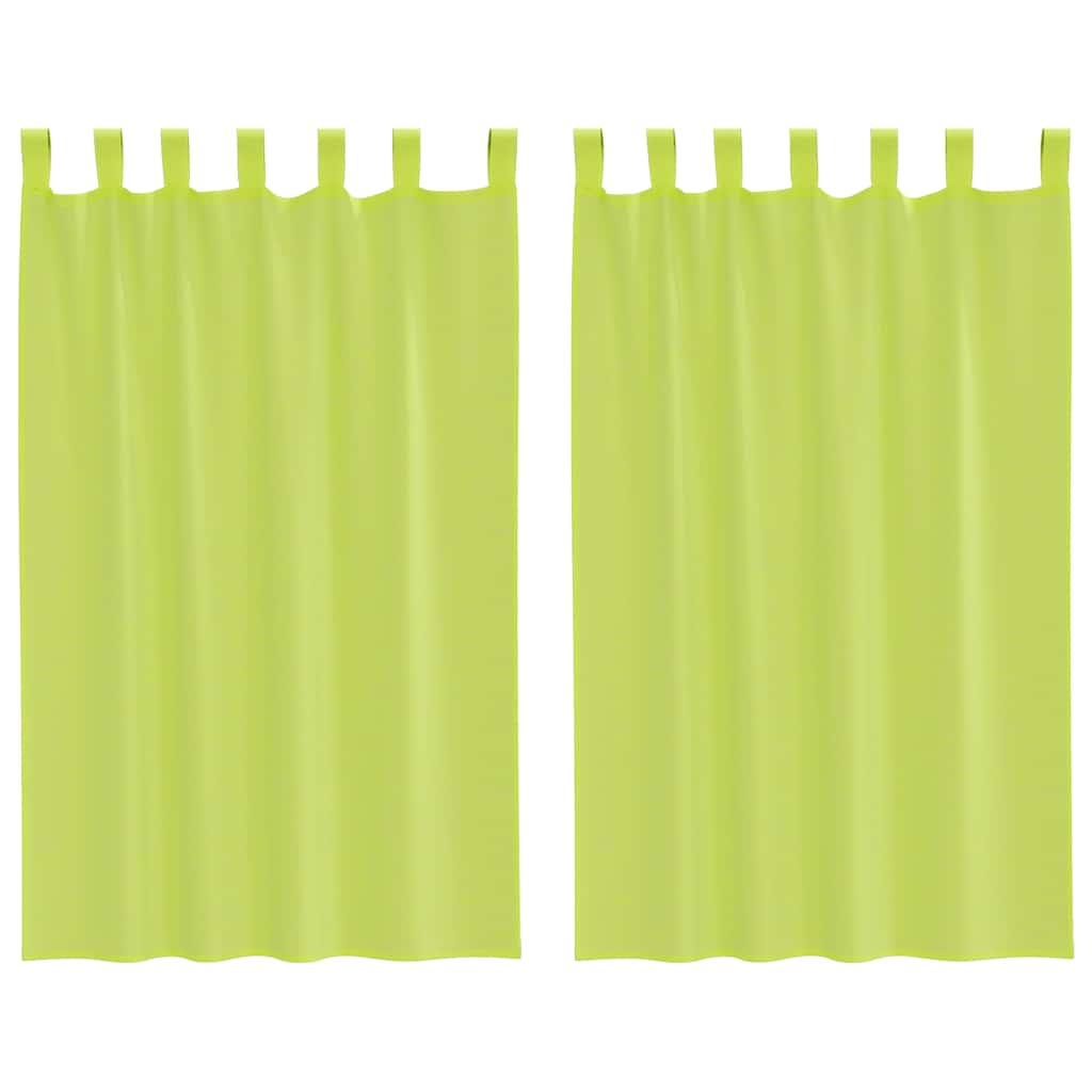 vidaXL Voile Vorhänge mit Lasche 2 Stk. Apfelgrün