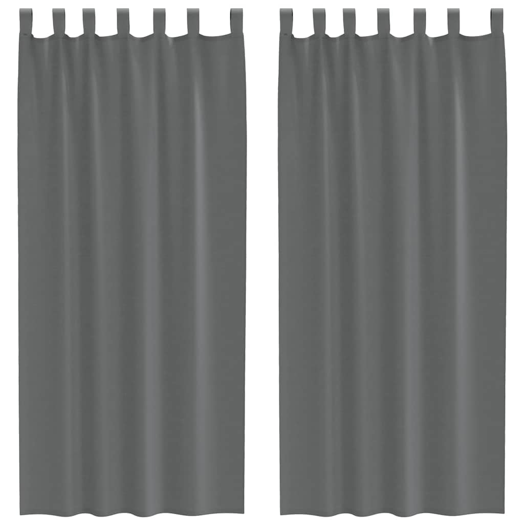 vidaXL Voile Vorhänge mit Schlaufen 2 Stk. Dunkelgrau 140x225 cm