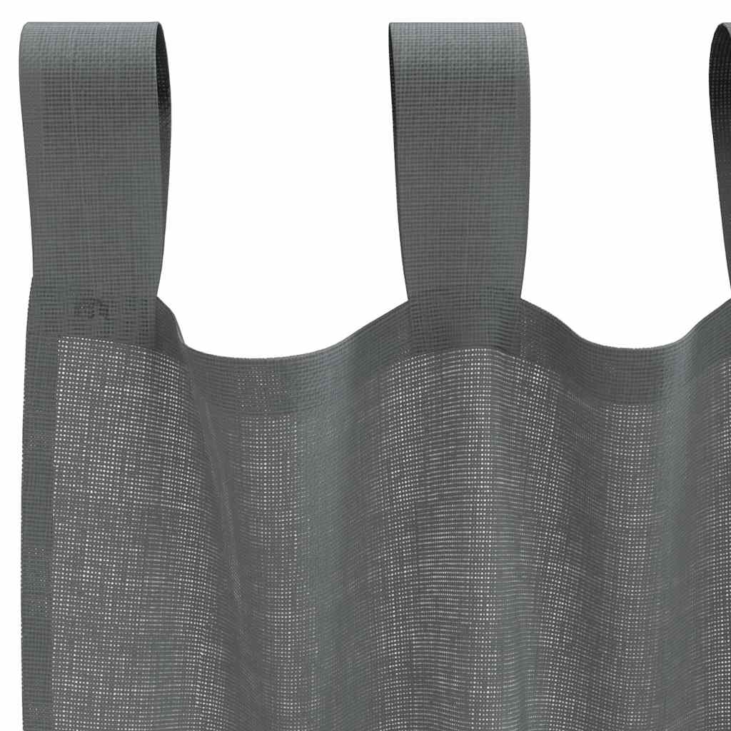 vidaXL Voile Vorhänge mit Schlaufen 2 Stk. Dunkelgrau 140x225 cm
