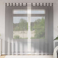 vidaXL Voile Vorhänge mit Schlaufen 2 Stk. Dunkelgrau 140x225 cm