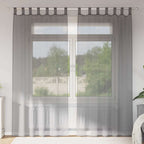 vidaXL Voile Vorhänge mit Schlaufen 2 Stk. Dunkelgrau 140x225 cm