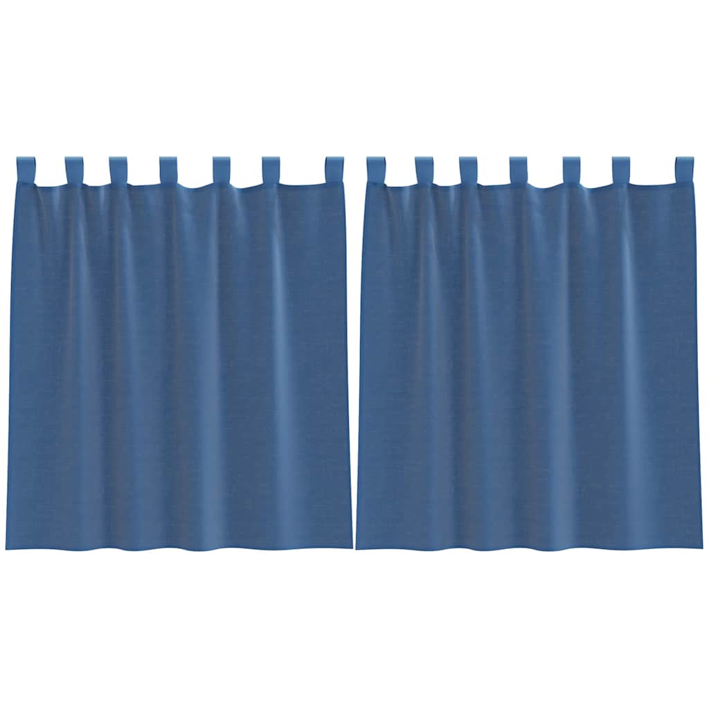 vidaXL Voile Vorhänge mit Schlaufen 2 Stk. Königsblau 140x140 cm