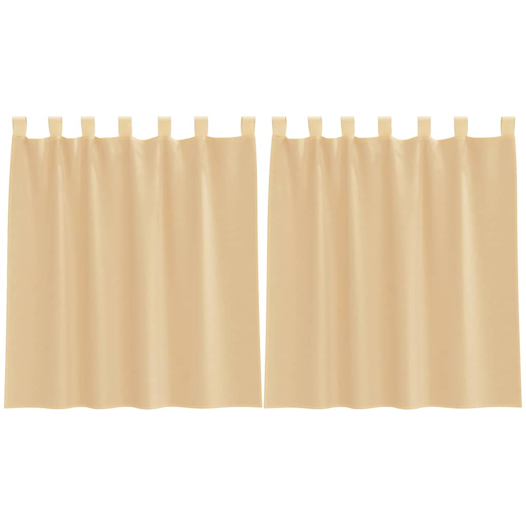 vidaXL Voile Vorhänge mit Schlaufen 2 Stk. Sandfarbe 140x140 cm
