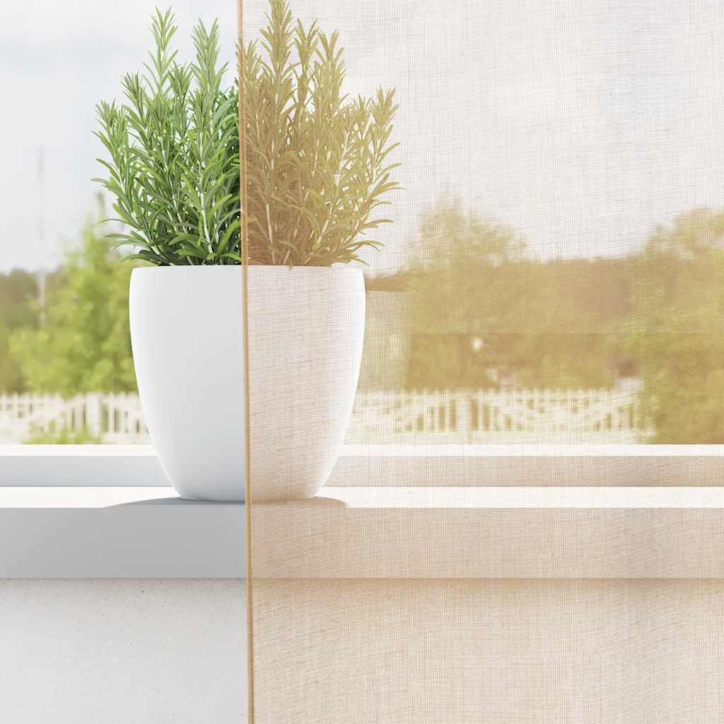 vidaXL Voile Vorhänge mit Schlaufen 2 Stk. Sandfarbe 140x140 cm