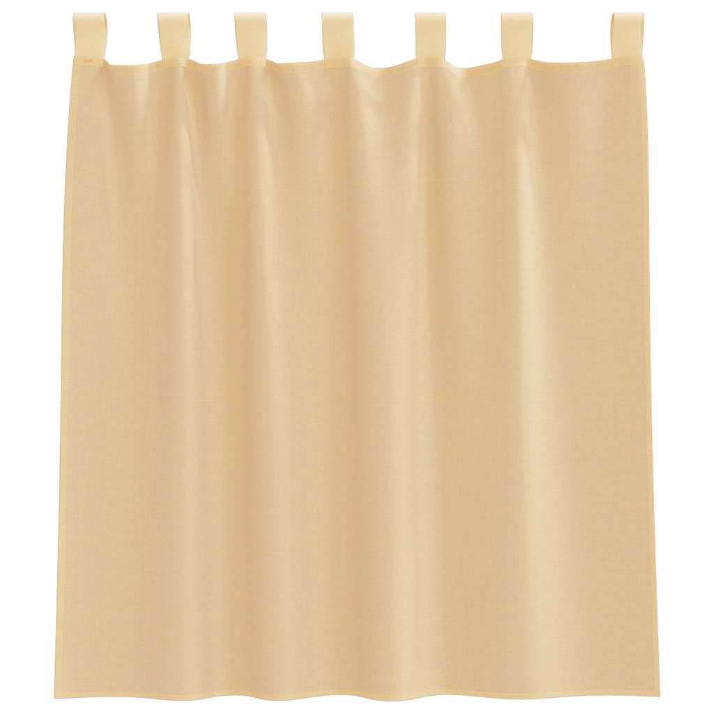 vidaXL Voile Vorhänge mit Schlaufen 2 Stk. Sandfarbe 140x140 cm