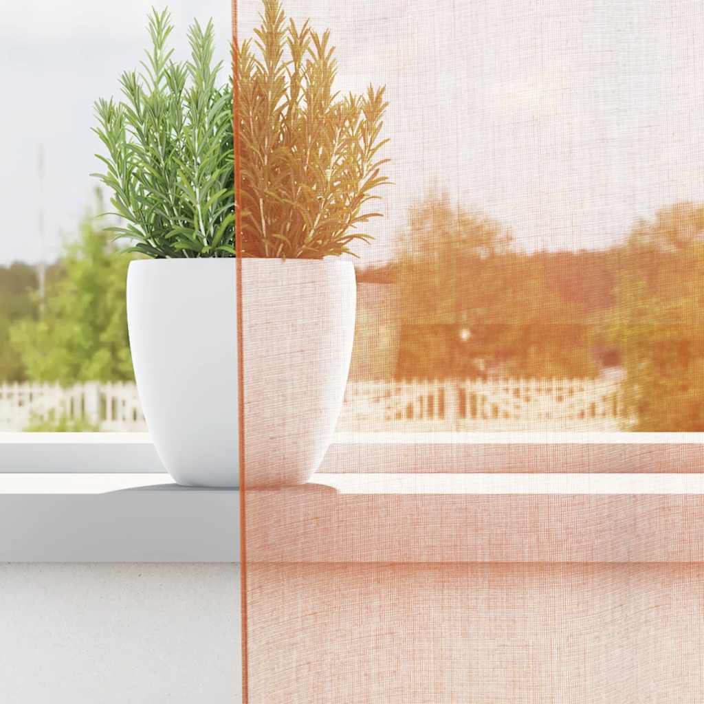 vidaXL Voile Vorhänge mit Schlaufen 2 Stk. Terrakottarot 140x140 cm