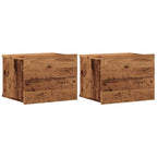 vidaXL Wand-Nachttische 2 Stk. Altholz-Optik 40x32x30 cm