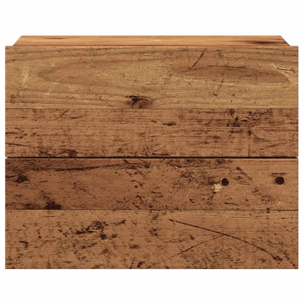 vidaXL Wand-Nachttische 2 Stk. Altholz-Optik 40x32x30 cm