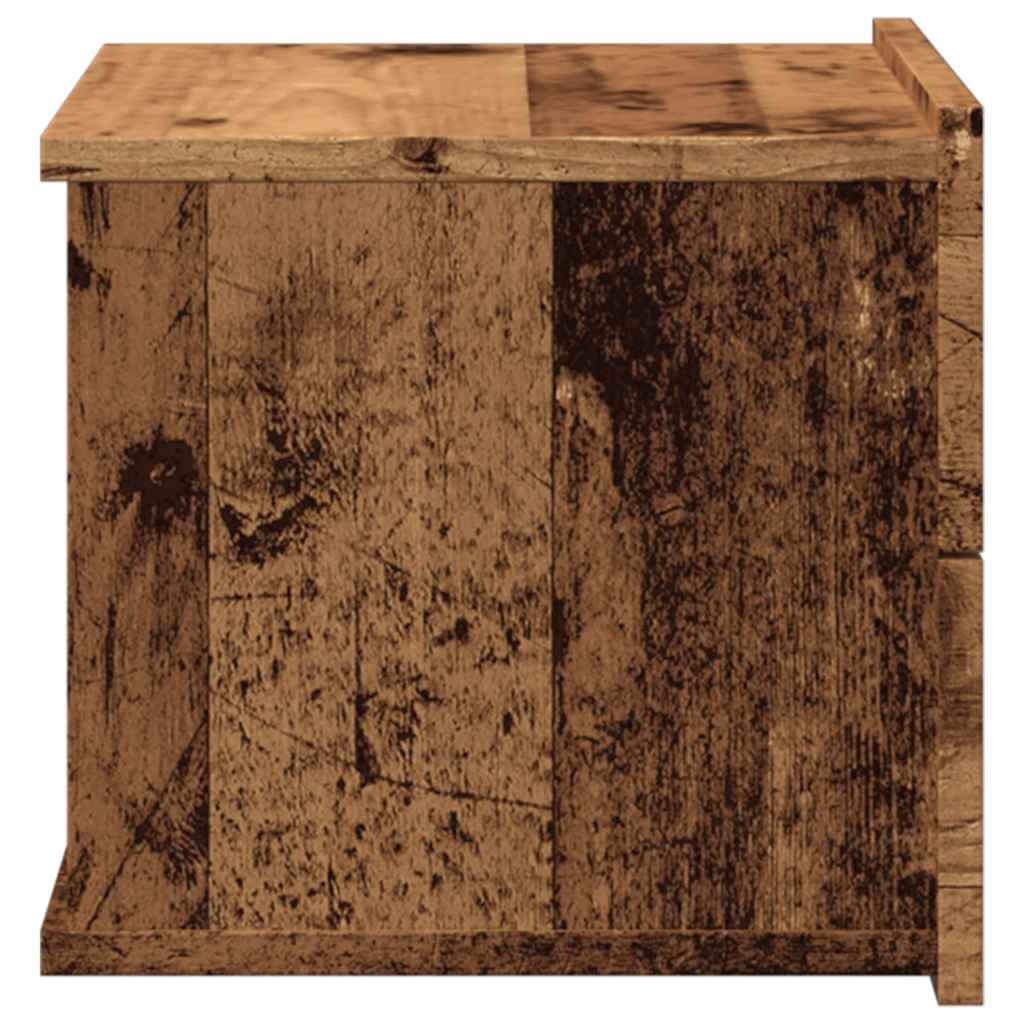 vidaXL Wand-Nachttische 2 Stk. Altholz-Optik 40x32x30 cm