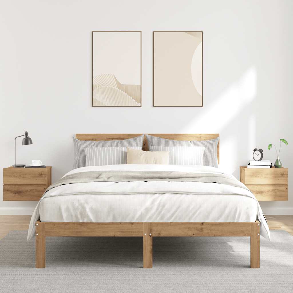 vidaXL Wand-Nachttische 2 Stk. Artisan-Eiche 40x32x30 cm