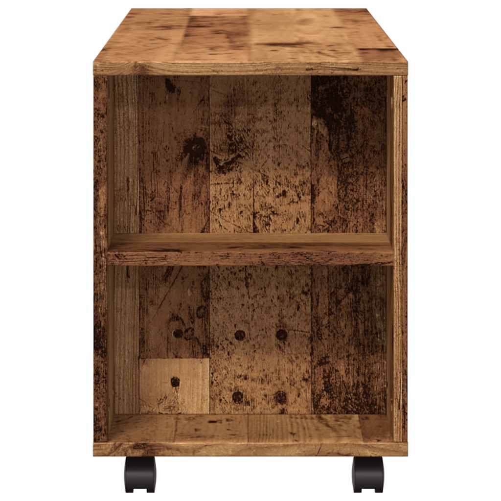 vidaXL TV-Schrank mit Rollen Altholz-Optik 102x34,5x43cm Holzwerkstoff