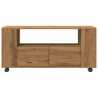 vidaXL TV-Schrank mit Rollen Artisan-Eiche 102x34,5x43cm Holzwerkstoff