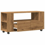 vidaXL TV-Schrank mit Rollen Artisan-Eiche 102x34,5x43cm Holzwerkstoff