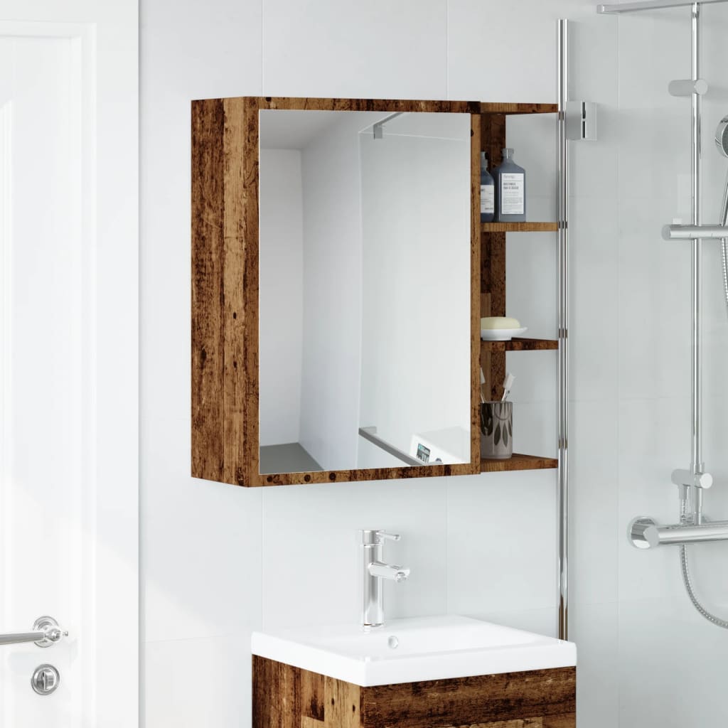 vidaXL Spiegelschrank Altholz-Optik 62,5x20,5x64 cm Holzwerkstoff