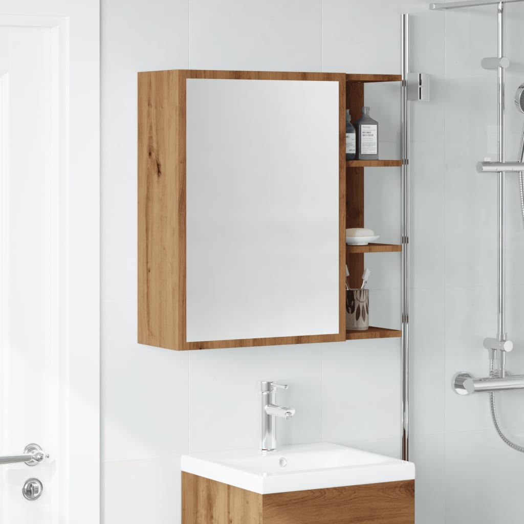 vidaXL Spiegelschrank Artisan-Eiche 62,5x20,5x64 cm Holzwerkstoff